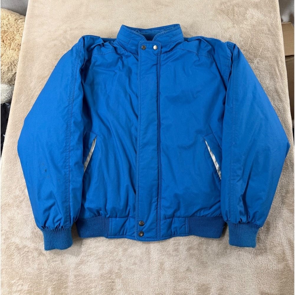 Vintage 80's Members Only Bomber Down Jacket Men Size 40 fleece lining Korea
